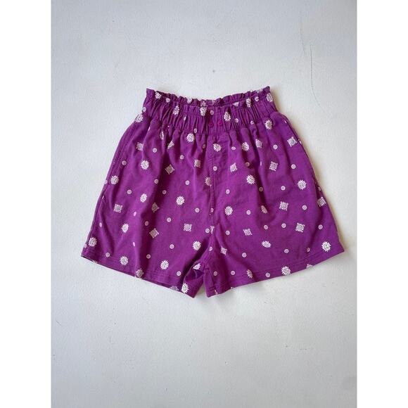 Vtg 90's Purple Celestial Sun High Rise Easy Shorts Size M Fairy Grunge - Picture 7 of 9